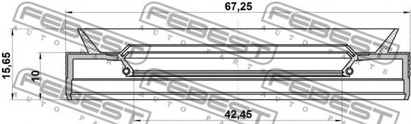 FEBEST - 95PES-44671016C - Уплотняющее кольцо, дифференциал (Главная передача)