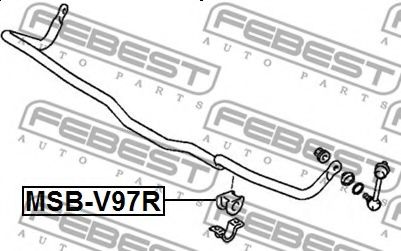 FEBEST - MSB-V97R - Опора, стабилизатор (Подвеска колеса)