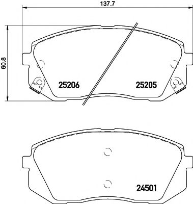 TEXTAR - 2520501 - Комплект тормозных колодок, дисковый тормоз (Тормозная система)