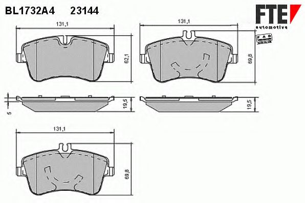 FTE - BL1732A4 - Комплект тормозных колодок, дисковый тормоз