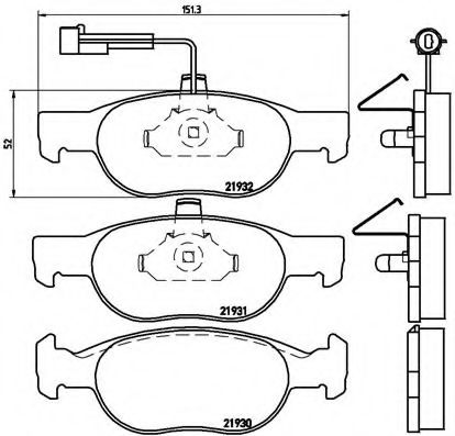 BREMBO - P 23 057 - Комплект тормозных колодок, дисковый тормоз (Тормозная система)