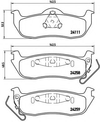 BREMBO - P 37 011 - Комплект тормозных колодок, дисковый тормоз (Тормозная система)