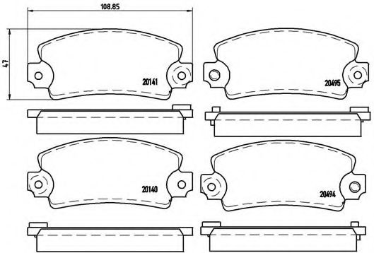 BREMBO - P 68 001 - Комплект тормозных колодок, дисковый тормоз (Тормозная система)