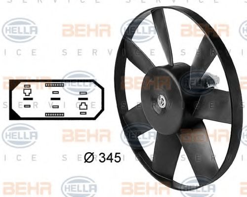 BEHR HELLA SERVICE - 8EW 009 144-451 - Вентилятор, охлаждение двигателя (Охлаждение)