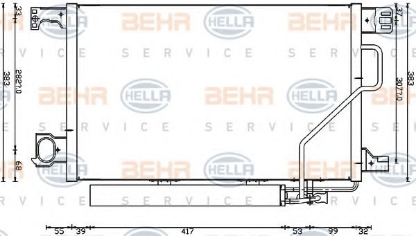 BEHR HELLA SERVICE - 8FC 351 317-504 - Конденсатор, кондиционер (Кондиционер)