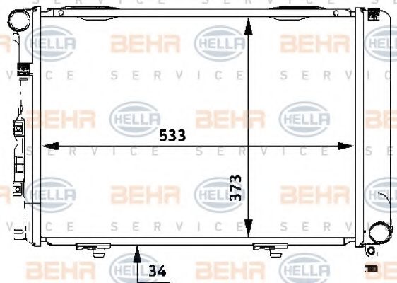 BEHR HELLA SERVICE - 8MK 376 710-651 - Радиатор, охлаждение двигателя (Охлаждение)