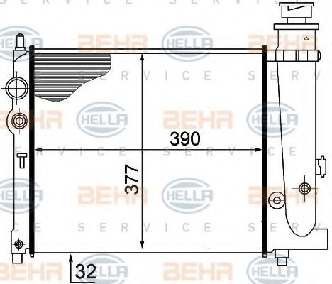 BEHR HELLA SERVICE - 8MK 376 715-391 - Радиатор, охлаждение двигателя (Охлаждение)