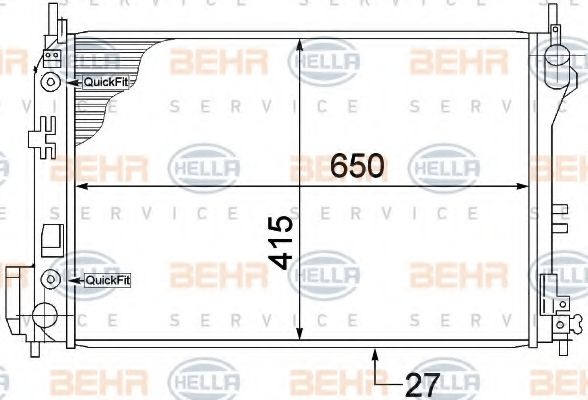 BEHR HELLA SERVICE - 8MK 376 771-211 - Радиатор, охлаждение двигателя (Охлаждение)