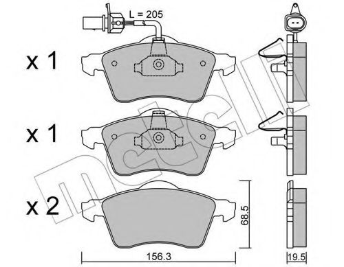 METELLI - 22-0263-1 - Комплект тормозных колодок, дисковый тормоз (Тормозная система)