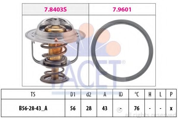 FACET - 7.8403 - Термостат, охлаждающая жидкость (Охлаждение)