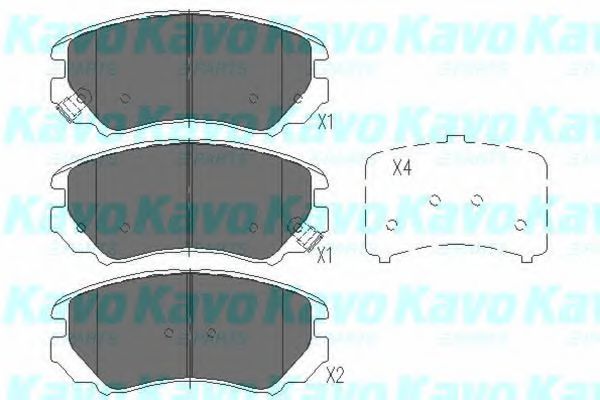 KAVO PARTS - KBP-3008 - Комплект тормозных колодок, дисковый тормоз (Тормозная система)