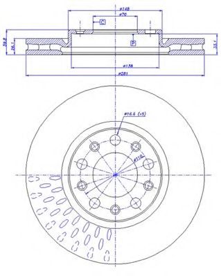 CAR - 142.1653 - Тормозной диск (Тормозная система)