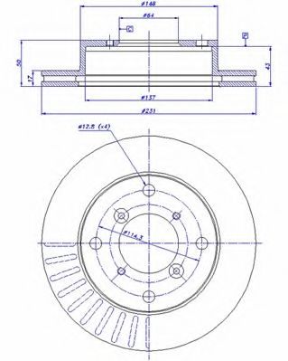 CAR - 142.965 - Тормозной диск (Тормозная система)