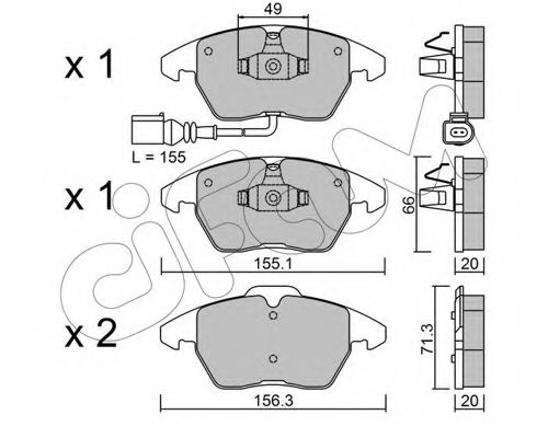 CIFAM - 822-548-0 - Комплект тормозных колодок, дисковый тормоз (Тормозная система)