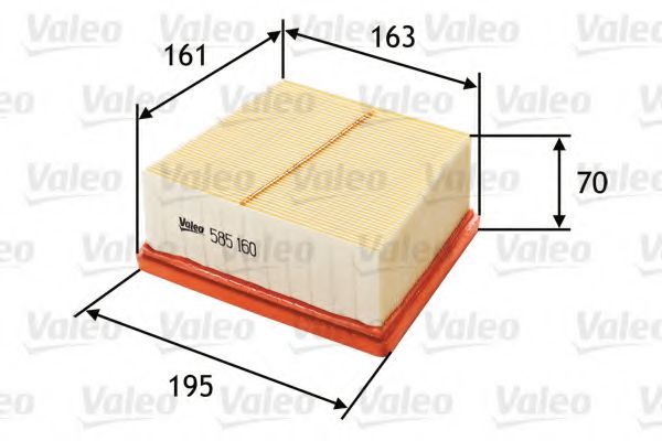 VALEO - 585160 - Воздушный фильтр (Система подачи воздуха)