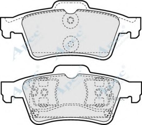 APEC BRAKING - PAD1195 - Комплект тормозных колодок, дисковый тормоз (Тормозная система)