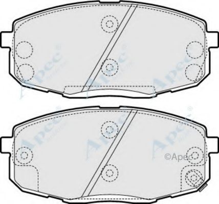 APEC BRAKING - PAD1555 - Комплект тормозных колодок, дисковый тормоз (Тормозная система)