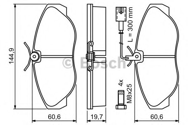 BOSCH - 0 986 424 556 - Комплект тормозных колодок, дисковый тормоз (Тормозная система)