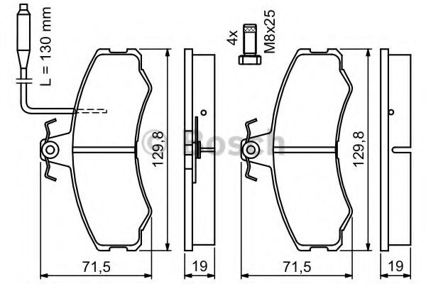 BOSCH - 0 986 467 411 - Комплект тормозных колодок, дисковый тормоз (Тормозная система)