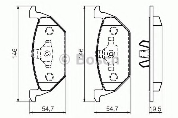 BOSCH - 0 986 494 505 - Комплект тормозных колодок, дисковый тормоз (Тормозная система)