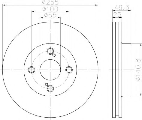 HELLA PAGID - 8DD 355 110-431 - Тормозной диск (Тормозная система)