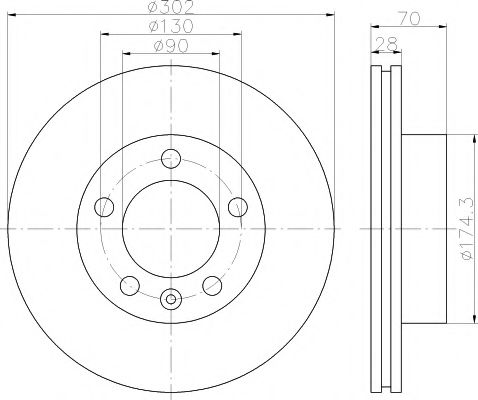 HELLA PAGID - 8DD 355 117-121 - Тормозной диск (Тормозная система)