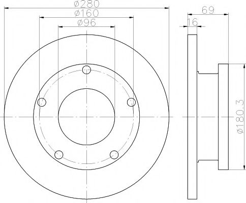 HELLA PAGID - 8DD 355 113-811 - Тормозной диск (Тормозная система)