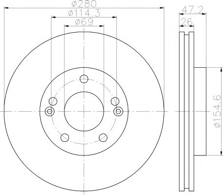 HELLA PAGID - 8DD 355 118-151 - Тормозной диск (Тормозная система)