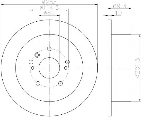 HELLA PAGID - 8DD 355 114-991 - Тормозной диск (Тормозная система)