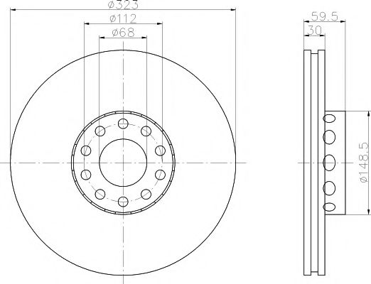 HELLA PAGID - 8DD 355 106-701 - Тормозной диск (Тормозная система)