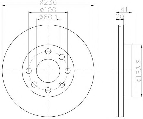 HELLA PAGID - 8DD 355 100-821 - Тормозной диск (Тормозная система)