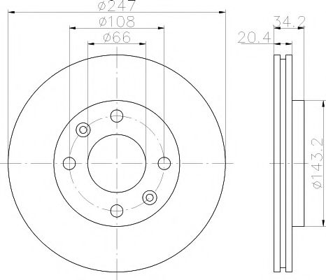 HELLA PAGID - 8DD 355 101-801 - Тормозной диск (Тормозная система)