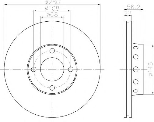 HELLA PAGID - 8DD 355 103-091 - Тормозной диск (Тормозная система)