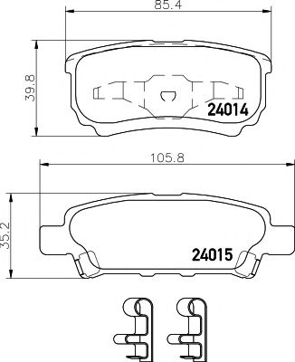 HELLA PAGID - 8DB 355 010-811 - Комплект тормозных колодок, дисковый тормоз (Тормозная система)