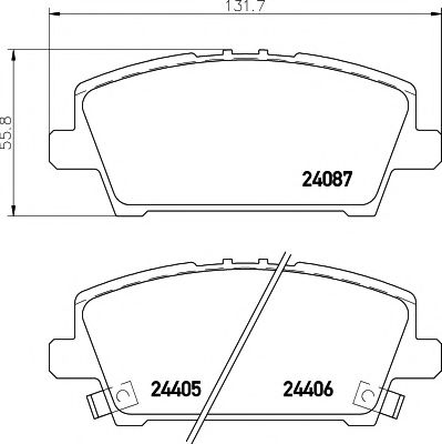 HELLA PAGID - 8DB 355 006-911 - Комплект тормозных колодок, дисковый тормоз (Тормозная система)