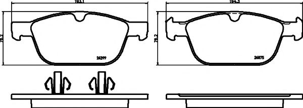 HELLA PAGID - 8DB 355 014-541 - Комплект тормозных колодок, дисковый тормоз (Тормозная система)