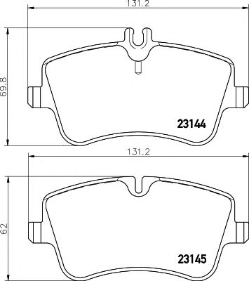 HELLA PAGID - 8DB 355 018-351 - Комплект тормозных колодок, дисковый тормоз (Тормозная система)