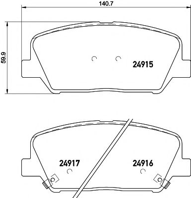 HELLA PAGID - 8DB 355 020-591 - Комплект тормозных колодок, дисковый тормоз (Тормозная система)