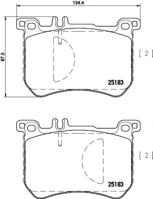 HELLA PAGID - 8DB 355 020-491 - Комплект тормозных колодок, дисковый тормоз (Тормозная система)