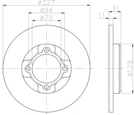 HELLA PAGID - 8DD 355 100-771 - Тормозной диск (Тормозная система)