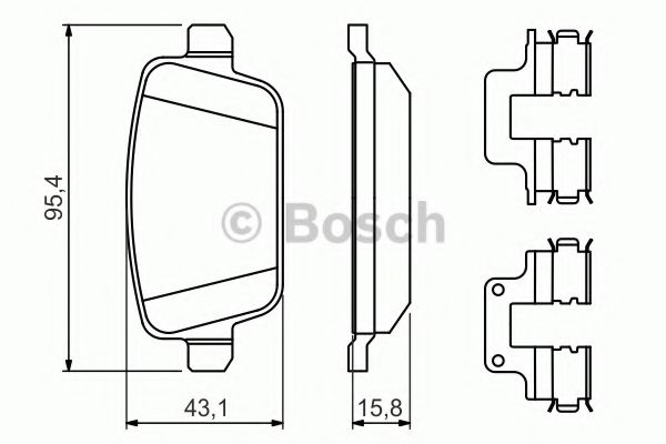 BOSCH - 0 986 494 639 - Комплект тормозных колодок, дисковый тормоз (Тормозная система)