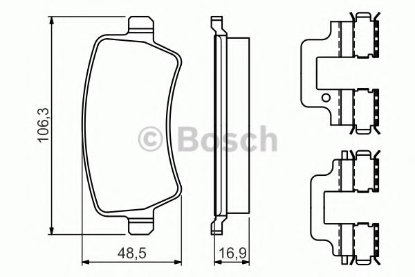 BOSCH - 0 986 494 641 - Комплект тормозных колодок, дисковый тормоз (Тормозная система)