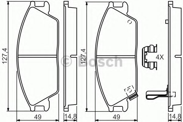 BOSCH - 0 986 494 620 - Комплект тормозных колодок, дисковый тормоз (Тормозная система)