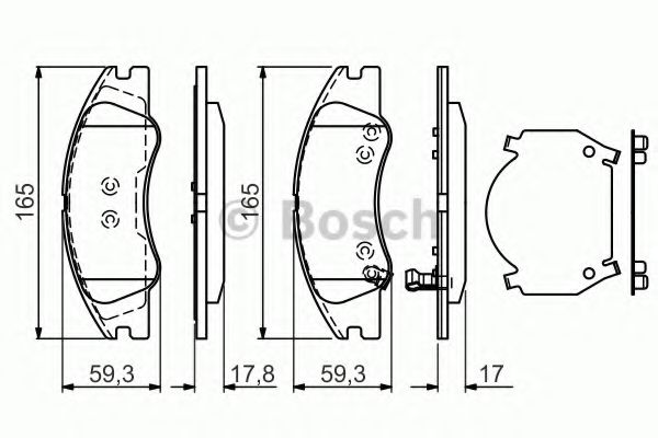 BOSCH - 0 986 494 577 - Комплект тормозных колодок, дисковый тормоз (Тормозная система)