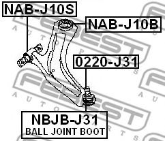 FEBEST - NAB-J10S - Подвеска, рычаг независимой подвески колеса (Подвеска колеса)