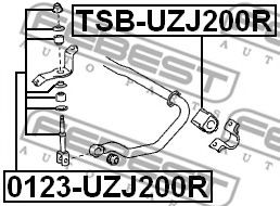 FEBEST - TSB-UZJ200R - Опора, стабилизатор (Подвеска колеса)