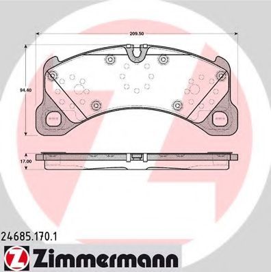 ZIMMERMANN - 24685.170.1 - Комплект тормозных колодок, дисковый тормоз (Тормозная система)