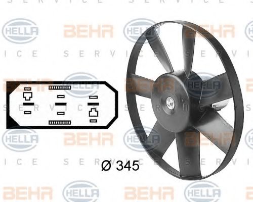 BEHR HELLA SERVICE - 8EW 009 144-591 - Вентилятор, охлаждение двигателя (Охлаждение)