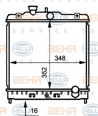 BEHR HELLA SERVICE - 8MK 376 707-781 - Радиатор, охлаждение двигателя (Охлаждение)