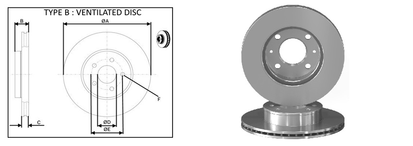 APLUS - 61305AP - Гальмівний диск перед.  Hyundai I10; Kia Picanto 1.0-1.2 04.04- APLUS - 61305AP - Гальмівний диск перед.  Hyundai I10; Kia Picanto 1.0-1.2 04.04-
